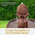 thumbnail image 2 of Sunnydaze Outdoor 2-Tier Solar Powered Water Fountain with Battery Backup and Submersible Pump - 35" - Rust Finish, 2 of 10