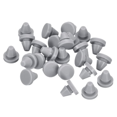 Unique Bargains 25pack Silicone Plugs, Rubber Round Snap in Locking Hole Plugs Waterproof Hole Plug for 6-7mm Hole, Grey