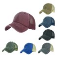 thumbnail image 3 of Decodeary Lavé Coton Maille Denim Casquette de Baseball Unisexe Respirant Maille Réglable Casquettes Vert 1Set, 3 of 6