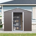 thumbnail image 2 of 8ft x 4ft Outdoor Metal Storage Shed With window and metal foundation,Gray, 2 of 8