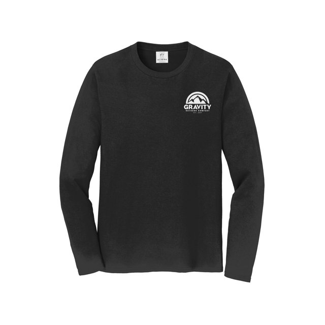 Gravity Outdoor Co. Long-Sleeve Shirt - Black - White Logo - S