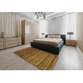 thumbnail image 4 of Ahgly Company Tapis d'Intérieur Carrés Abstraits Rouge Brun de Style Oriental, 7 Pieds Carré, 4 of 6