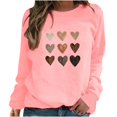 thumbnail image 2 of T-shirt de la Saint-Valentin pour Femmes 2024, Chandails à Col Rond, T-Shirts Décontractés avec Cœur, T-Shirts Graphiques Amples à Manches Longues, Chandails à Enfiler, Hauts Mode pour les Fêtes, T-Shirt, 2 of 6