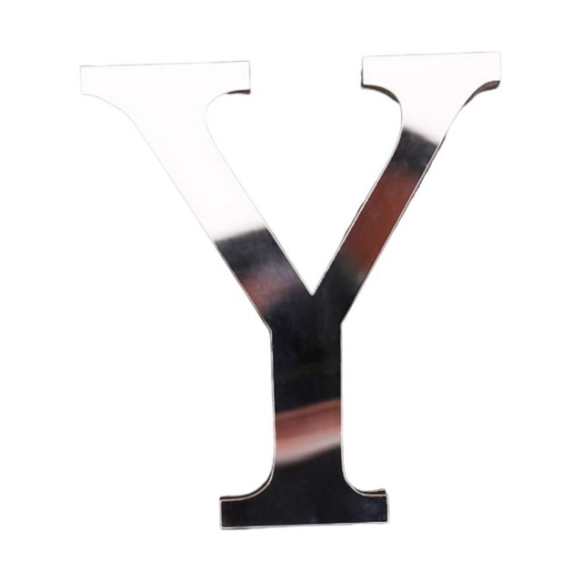 1 Pcs Letter Ornament Waterproof Removable Silver-plated 3D Mirror Surface Acrylic Decal for Wedding