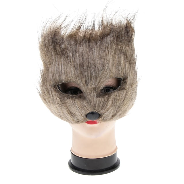 Halloween Fluffy Halloween Props Animal Half Face For Men And Women