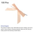 thumbnail image 4 of Unique Bargains 100Pcs Mini Ribbon Bow 3.5' Twist Tie Mini Fabric Satin Ribbon Flower Bows Craft DIY Sewing Bows Rose Gold, 4 of 5