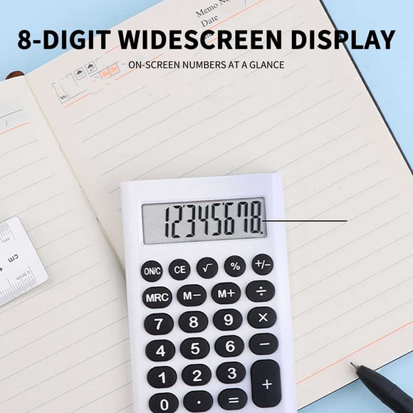 Calculatrices Standard de Base Mini Calculatrice de Bureau Numérique avec Écran Lcd 8 Chiffres. Calculatrice Intelligente Taille de Poche pour Maison École pour Enfants Produits Maison Intelligente