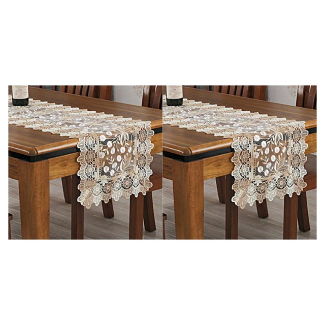 Youkk Comfortable Vintage Wedding Table Runner With Tassels For Fitting Dining light coffee 40*200cm 2Set
