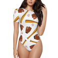 thumbnail image 1 of Lsque Baseball Sport Justaucorps à Manches Courtes Col Rond Basique T-Shirts Hauts Grenouillère Adulte Mignon Pyjama-Grand, 1 of 7