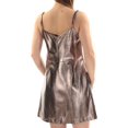 thumbnail image 4 of 1.STATE Womens Faux Leather A-line Dress, Metallic, 4, 4 of 4