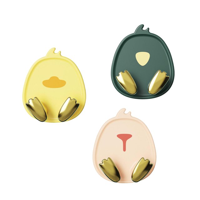 Abbracc 3Pcs Creative Self Adhesive Universal Hook Decoration Toothbrush Holder Storage