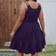 thumbnail image 4 of Timegard Robes Grande Taille pour Femmes Col Rond à Volants Sans Manches Ample Confortable Mi-Longue Robe Été, 4 of 7