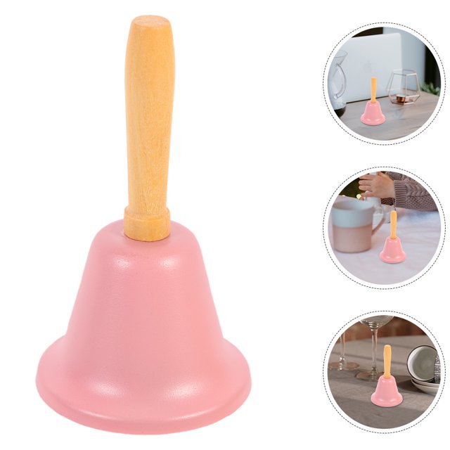 BRIGHTFUFU 3Pcs holiday bell Hand Bell Pink Iron for Shop Pet Training