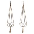 thumbnail image 1 of Flowerpots with Dish Ceramic, 2Pcs Plant Hanger Flower Pot Cotton Rope Wall Plant Holder Indoor Home Decor, Flower Pots, 1 of 1