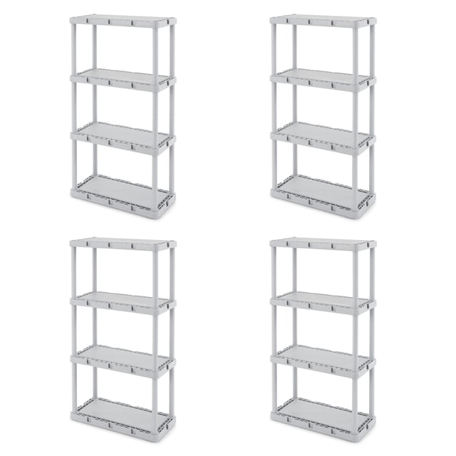 Gracious Living Knect-A-Shelf 4 Tier Light Duty Storage System (4 Pack)