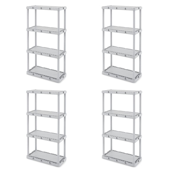 Gracious Living Knect-A-Shelf 4 Tier Light Duty Storage System (4 Pack)