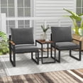 thumbnail image 4 of Costway Ensemble de Mobilier de Patio 3 Pcs avec Coussins Doux Cadre en Aluminium Résistant aux Intempéries Extérieur, 4 of 7