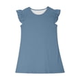 thumbnail image 4 of Pisexur Girls Dresses , Robes pour Filles Bébé Robes pour Tout-Petites Robe d'Été à Manches à Volants Tenue de Plage pour Enfants 4-14T Bleu, 4 of 8