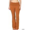 thumbnail image 1 of CHUANK Womens & Plus Stretch Cotton Fold-Over High Waist Bootcut Workout Flared Yoga Pants, 1 of 4