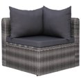 thumbnail image 5 of vidaXL 10 Piece Garden Lounge Set with Cushions Poly Rattan Grey, 5 of 5