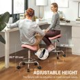 thumbnail image 4 of HOMCOM Saddle Stool Adjustable Rolling Salon Chair Pink, 4 of 10
