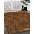 thumbnail image 3 of Ahgly Company Tapis Rond Lavable en Machine Intérieur Transitionnel Sedona Brun, 5 Pieds Rond, 3 of 7