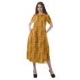 thumbnail image 4 of Moomaya Robes d'Été Imprimées pour Femmes à Manches Courtes en Coton Flex Robe de Soirée, 4 of 5