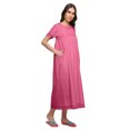 thumbnail image 4 of Moomaya Robe de Nuit d'Allaitement en Coton pour Femmes, Unie, à Col Rond, 4 of 6