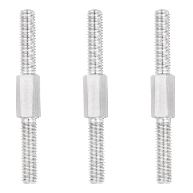 M8x80mm Double End Threaded Stud Screw, 3pcs 304 Stainless Steel Hex Bolt