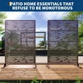 thumbnail image 4 of Edtara Modern Freestanding Privacy Screen, Rustproof Metal Fence Panel With Leaves Motif, Weather-Resistant Decorative Divider for Patio, Balcony, Deck, Garden and Interior Spaces, 4 of 8