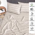 thumbnail image 2 of RUVANTI 100% Cotton Full Sheets, Percale Weave Full Size Set, Brown Stripes, 2 of 5