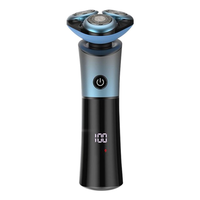 Blue (A)$ Electric Rotary Shaver Intelligent Floating 3D Full Body Washable Shaver Rechargeable Men's Beard Shaver