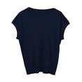 thumbnail image 3 of LLYWEY Girls Ribbed Sweaters , Casual Loose Cap Sleeve Round Neck Pullover Tops Fall Shirts, Navy, L, 3 of 3