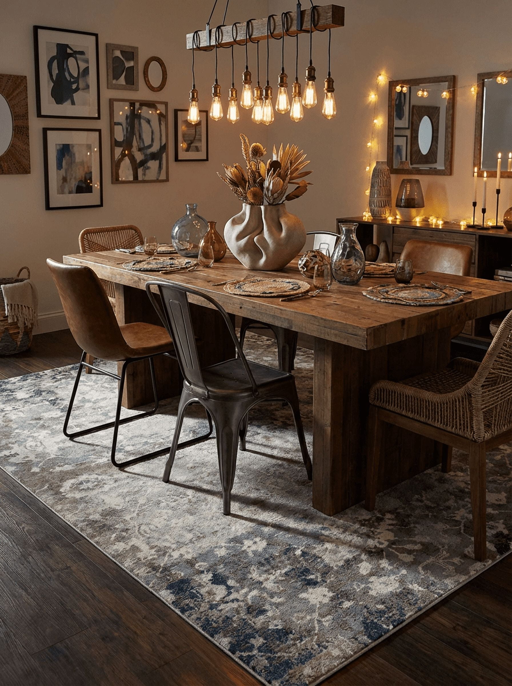 Rug Branch Havana Collection Tapis traditionnel en détresse.