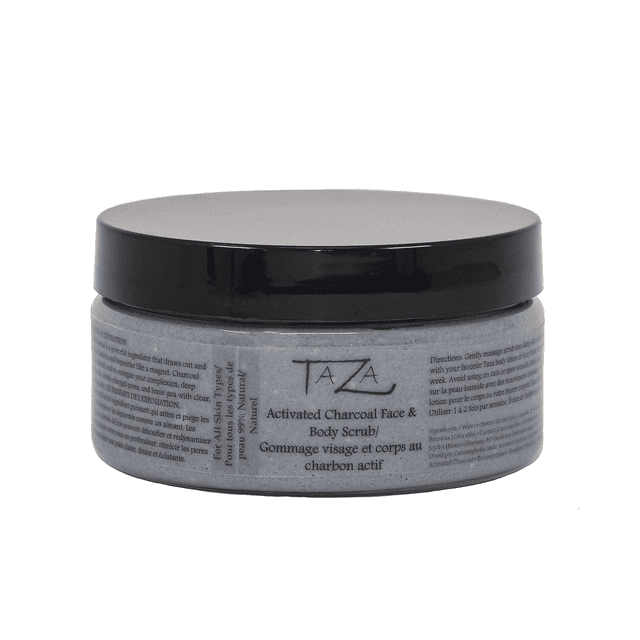 Premium Taza Natural Activated Charcoal Face & Body Scrub
