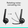 thumbnail image 4 of Logitech H390 Wired Headset for PC/Laptop, Stereo Headphones with Noise Cancelling Microphone, USB-A, In-Line Controls, Works with Chromebook - Black, 4 of 11