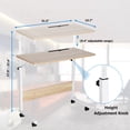 thumbnail image 4 of Bureau Debout Mobile Portable, Bureau pour Portable à Hauteur Réglable de 27,9 Pouces à 37,4 Pouces Table d'Ordinateur Roulante pour Chevet et Canapé avec Roues Verrouillables, 4 of 7