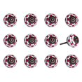 thumbnail image 1 of Knob-it 676685032904 Ensemble de Boutons Ronds Vintage Peints à la Main - Blanc & Rouge - Lot de 12, 1 of 3