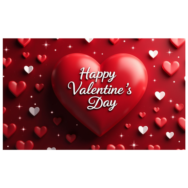 Valentine's Day Party Decoration Banner Heart Design Backdrop Event Photo Props Love Celebration Romance Gift Box Background