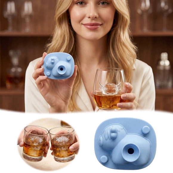 ZZHZGZon Sale 3D Cute Cow Silicone Soft Elastic Tray Easy to Demold Multipurpose Mould for Drinks Candy Jelly Chocolate Homemade And