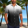 thumbnail image 2 of Pisexur Shirts for Man T Hommes Mode Décontractée Col Rabattu Impression Dégradée Chemise à Manches Courtes Blouse Noire, TG Chemises de Golf Hommes & Chemises Hommes, 2 of 7