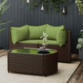 thumbnail image 1 of vidaXL 3 Piece Garden Lounge Set with Cushions Brown Poly Rattan, 1 of 5