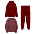 thumbnail image 1 of MeetoTime Women's 3 Piece Outfit Tracksuit Pullover Top Hooded Sweatshirt and Sweatpants Lounge Set, 1 of 5
