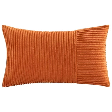 Taie d'Oreiller en Velours Côtelé, Housses de Coussin Décoratives en Velours Côtelé, Housses de Coussin Rayées Bohèmes Douces Style Ferme Moderne pour Déco de Printemps Canapé Salon Divan Lit