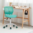 thumbnail image 3 of Giantex Swivel Office Desk Chair, Small Armless Task Chair with Hollow-out Back, Upholstered Mesh Seat, Sturdy Construction, Height Adjustable Computer Chair for Study, 3 of 10
