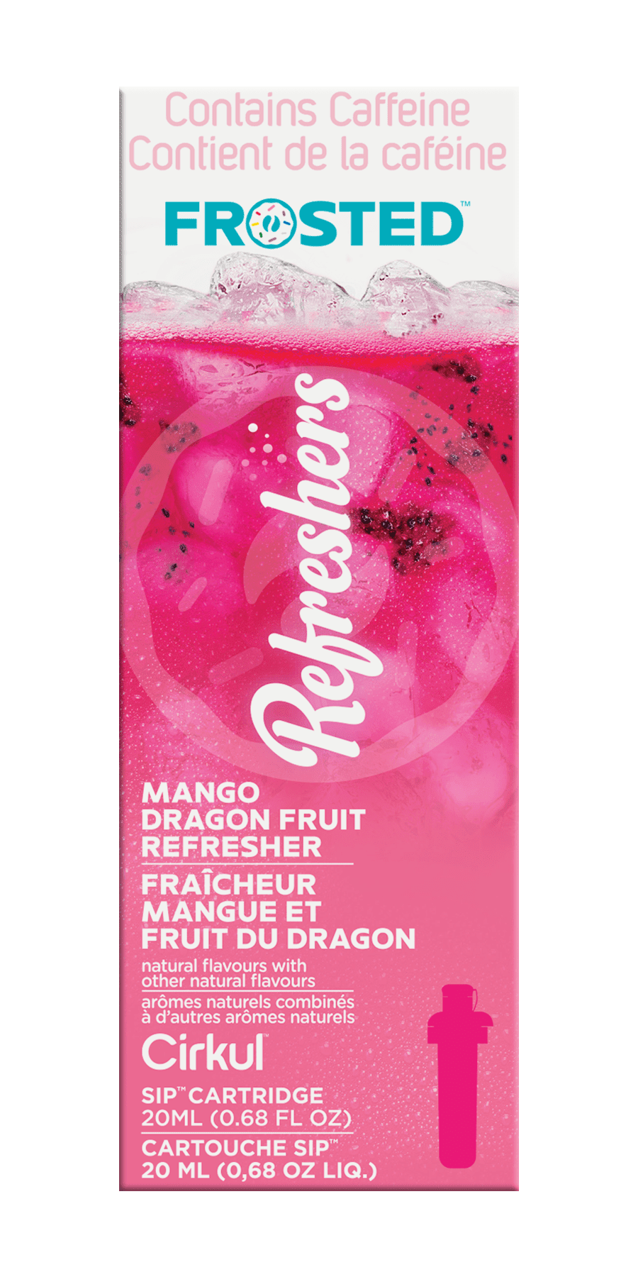 Cartouche d'arôme Cirkul Frosted Refreshers saveur mangue et fruit du dragon.