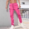 thumbnail image 2 of WRKEKC Cargo Pants for Men Solid Color Casual Elastic Waist Drawstring Pocket Work Pants for Everyday Work Wear, 2 of 7