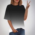 thumbnail image 2 of Timegard Plus Size Tops for Women Gradient Color Short Sleeve Round Neck Blouses Casual Comfy T Shirts, 2 of 5