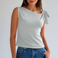 thumbnail image 2 of Timegard Womens Tank Tops Sleeveless Knot Strap Solid Color Comfy Slim Casual Cropped Tee Blouse Summer, 2 of 7