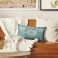 thumbnail image 5 of Green Boho Throw Pillow Covers Set of 2 Monaco Rug Carpet Double Sided Pattern Cotton Soft Pillow Case Cushion Cover Pillowcase for Garden Couch Sofa Bed Decorative 12x20 inch, 5 of 5